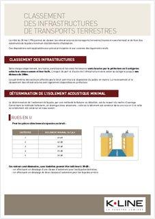 Classement des infrastructures de transports terrestres